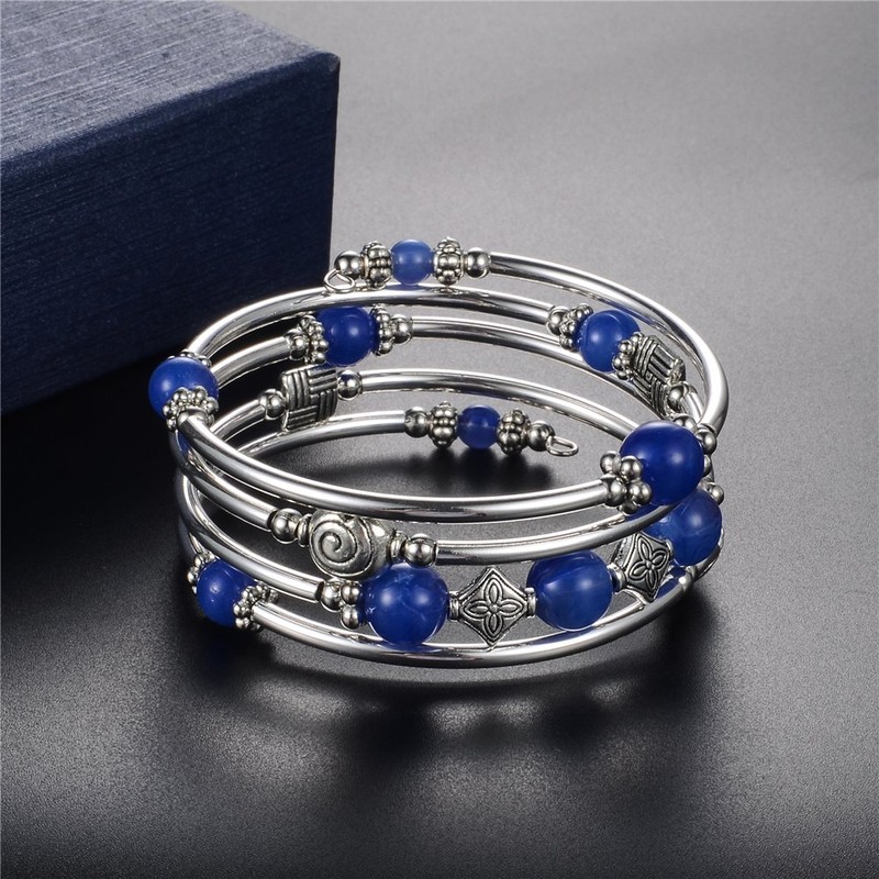 Pulsera de perlas con abalorio, joyería bohemia de moda, pulsera