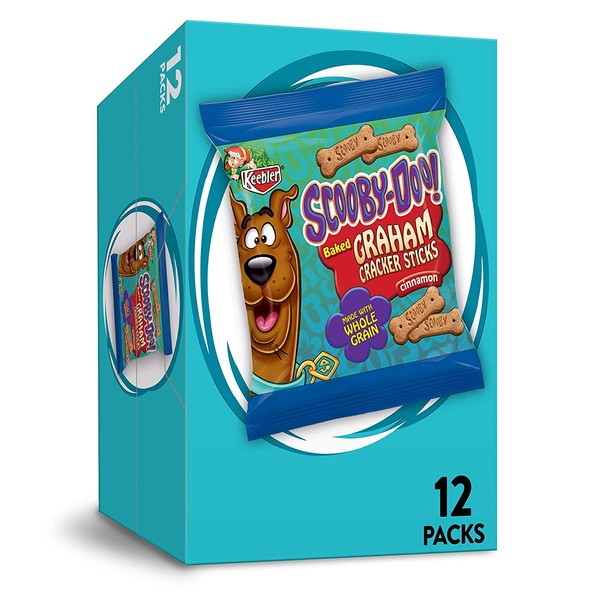 Keebler Scooby-Doo! Graham Cracker Sticks, Cinnamon, Made with Whole Grain, 12oz Box (12 Count)