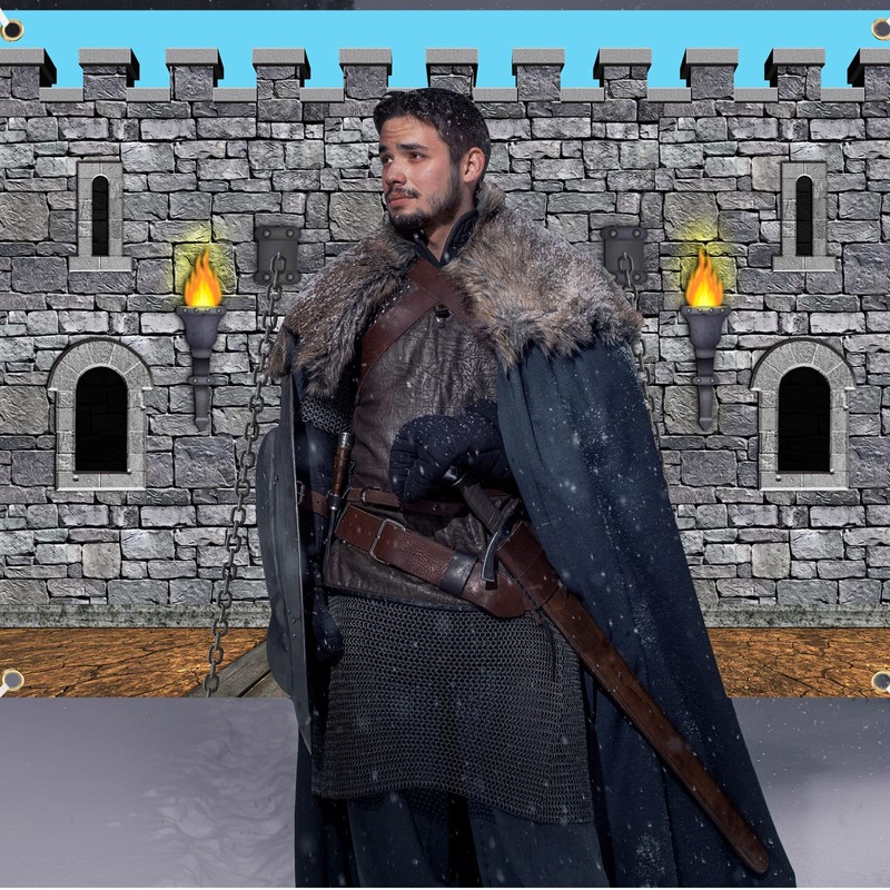 Tranqun Medieval Party Decorations Castle Backdrop Knight Wall Backdrop Keepers
