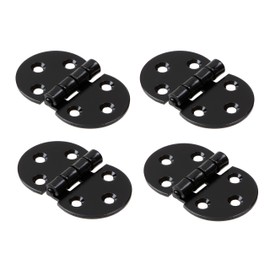 Gedotec® Screw-On Fitting Vario Band Hinged Flap for Wooden Furniture Hinge Flap Black Matt Steel Opening Angle 270 ° SCREW