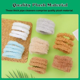 AURAFUL Craft Pipe Cleaners Set, Velvet Stem Thick&Ultra Dense Fur Handmade DIY Doll Making Kits with Tutorial,Tools for Beginners
