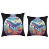 Whale in Fishbowl Ocean Scene Throw Pillow