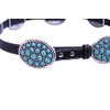 Wonderent Western Turquoise Bubble Metal Concho Leather Belt No.12 (Small,