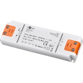 Goobay 30000 LED Transformer 12 V (DC)/6 W, 12 V DC for LEDs up to 6 W Total Load