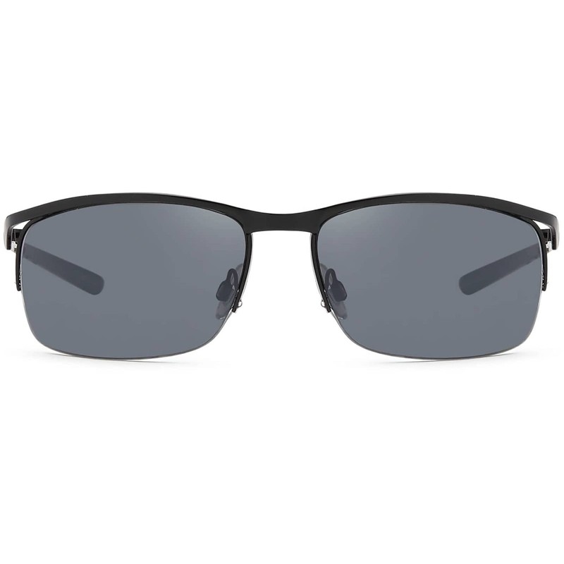 Men's Sun Glasses Designer Sport Biker Metal, Black