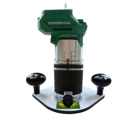 Woodhaven 8380 Trim/Compact/Palm Router PC style Guide Bushing Baseplate for METABO HPT Durable Solid White Phenolic, w/Hardware Made in the USA