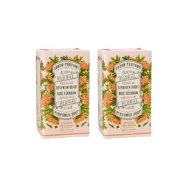 Panier des Sens - Soap Bar - Hand & Body Soap with Geranium - With Olive Oil - Body Care for Men and Women - Marseille Soap - 97% Natural Ingredients - 2 x 150 g