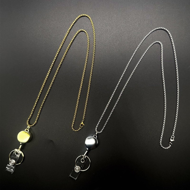 Sopopal Retractable Lanyards for ID Badges 2 Pack Necklace Chain