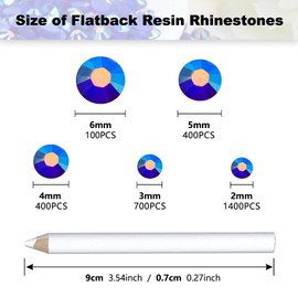 Briskbloom 3000PCS Resin Flatback Rhinestone, 2mm 3mm 4mm 5mm 6mm Dark Blue AB Flatback Jelly Resin Rhinestones for Tumblers, Mugs, Bottles, Craft Decoration, Loose Bling Glitter Gem Stone