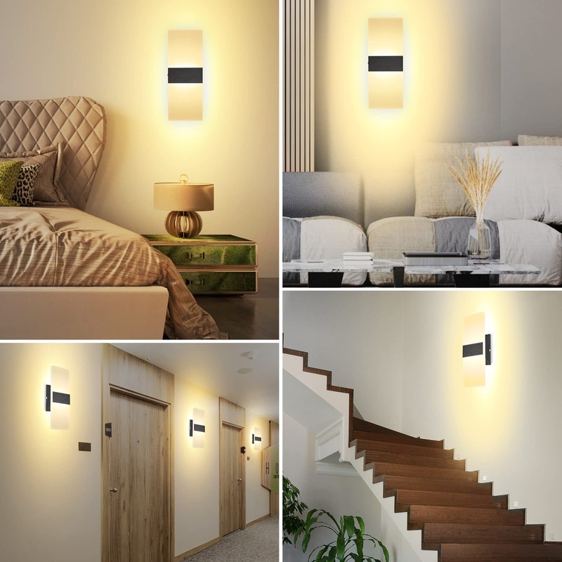 TRLIFE Dimmable LED Wall Sconces, Modern Wall Sconces Set of