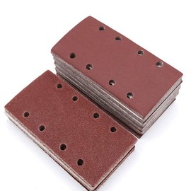ASDSH Sandpaper Waterproof Sandpaper Sandpaper Rectangular Sandpaper 8 Holes Sanding Pad Orbital Sander Paper Set for Carpentry Random Action Sanding Paper 3.7 x 7.3 inches (95 x 185 mm) 40 Sheets Set