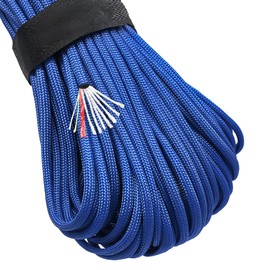 PSKOOK Paracord 0.2 inch (4 mm) Tent Rope, Paracord Bracelet, Rope, Survival Guy Rope, 7+3 Cores, Load Capacity: 377.7 lbs (172 kg), Waterproof Fire Tender, Fishing System, Cotton Type, Camping,