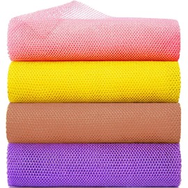 4Pcs African Exfoliating Net, BetterJonny 30 * 80cm Nylon Bath Sponge Net 4 Colors Long Net Sponge Exfoliating Shower Body Scrubber Back Scrubber Skin Smoother
