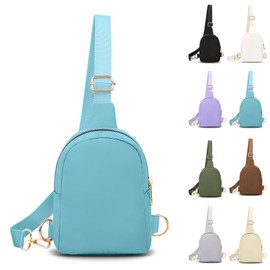 VOROLO - Bolso bandolera tipo riñonera, regalo ideal para mujeres y hombres, Bolso bandolera pequeño azul claro, Pequeño, Bolso bandolera pequeño