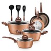 NutriChef 12-Piece Hard Anodized Nonstick Cookware Set - Induction Ready