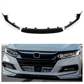 KUAFU Front Bumper Lip Splitter Compatible with 2018-2022 Honda Accord 4Dr Sedan Air Dam Under Chin Spoiler Bumper Protector Painted Black & White Plastic 3Pcs