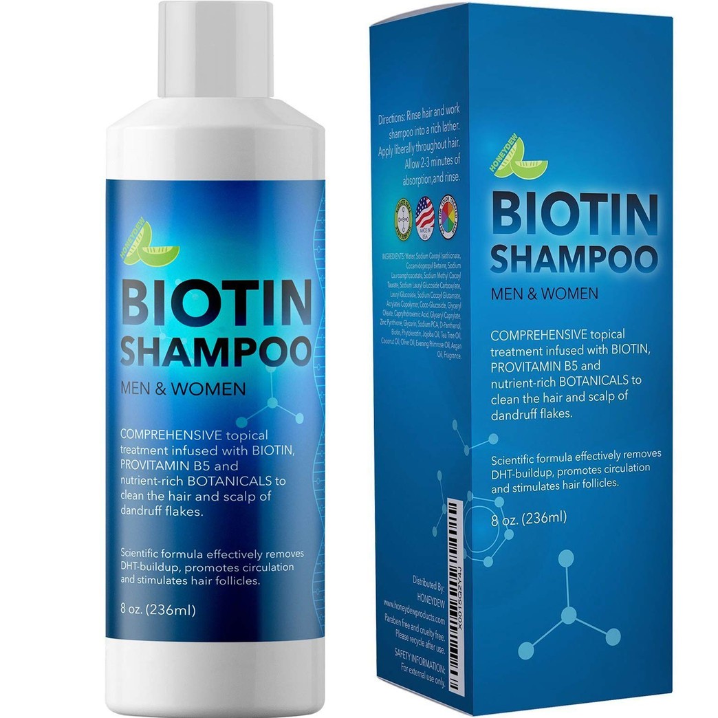 Biotin Shampoo for Hair Growth B-Complex Formula for Hair Loss Removes DHT for Thicker Fuller Hair Anti Dandruff Formula with Zinc Tea Tree Oil Extract Jojoba Oil Argan Oil For Women and Men 8 oz