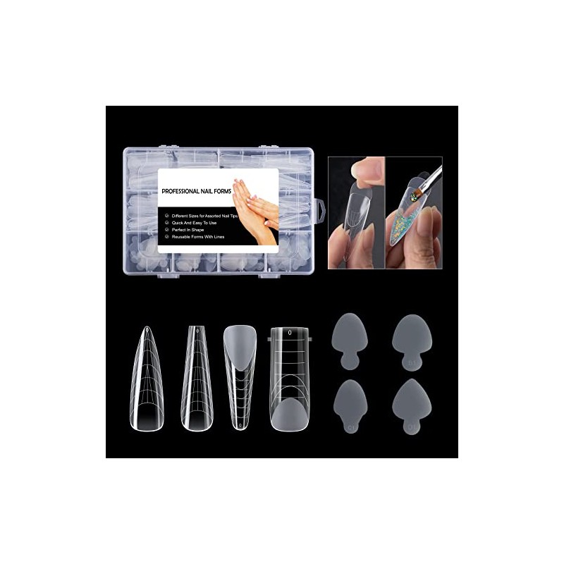 288Pcs Forma de Uñas Dual Con Pegatina de Silicona Francesa