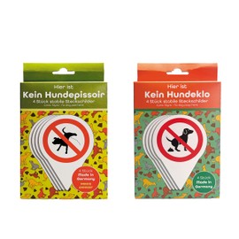 AllesKlaro® – Set of 4 – High-Quality Badges – No Dogs Peeing or Dog Toilet – 150 x 110 mm – Sturdy 4 mm Aluminium Composite Panel (Bundle Dog Toilet + Dog Pissoir)