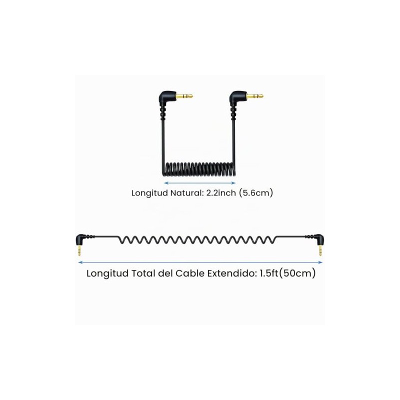 Paquete de 2 cables de micrófono de 0.1 in para