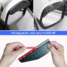 Ouzorp 4Pcs Car Rear View Side Mirror Rain Eyebrow Carbon Fiber Rain Visor for Car Truck SUV