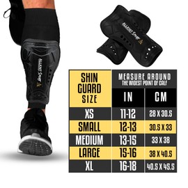 Shin Defender Kids Shin Guards Black for Soccer – Boys Youth Shin Guards Ages 4-6, 6-8, 8-10 – Soccer Shin Guards for Kids and Adults