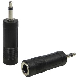 keepdrum ADA072 Jack Adaptor Mono 6.35 mm Female to 3.5 mm Mini Jack Plug Pack of 2
