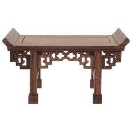 POPETPOP Wooden Fishbowl Planter Display Stand: Antique Display Stand Aquarium Table Lamp Teapot Base - Oriental Fishbowl Vase Stand for Home Office Decor