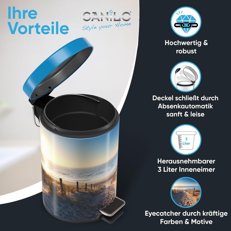 Sanilo Cosmetic Bin 3 L with Soft-Close Mechanism, Many New