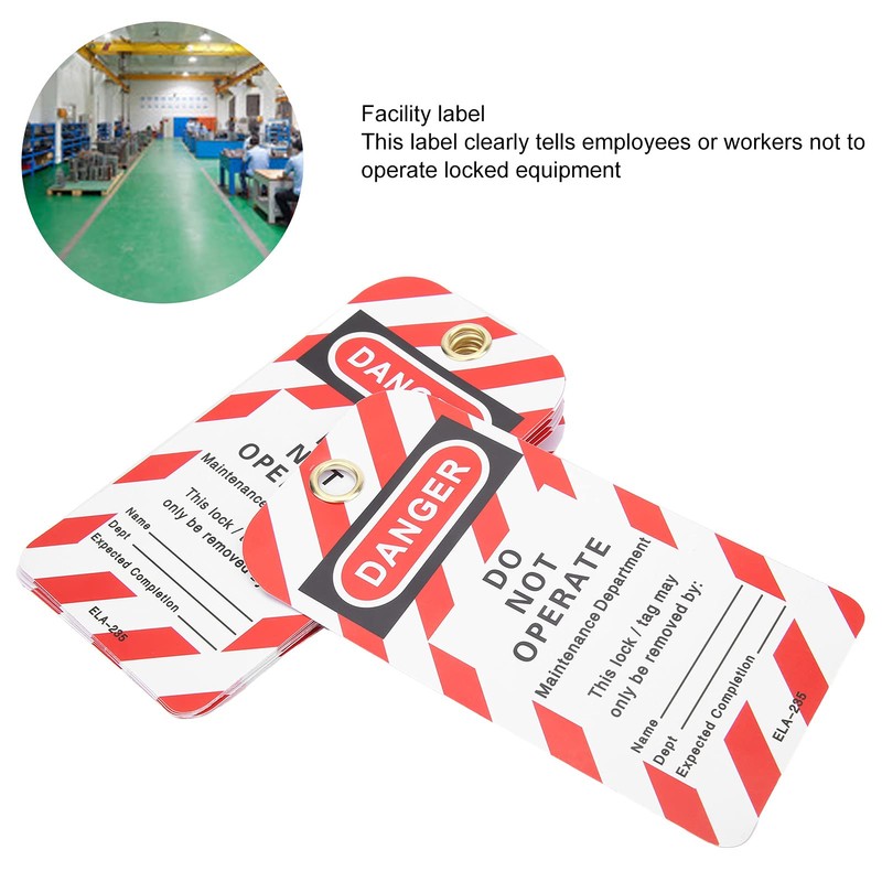 Safety Label, Hazard Label 10 Pieces Front/Back Label Security Label