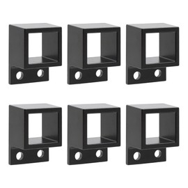 Plum Fittings Aluminum Fence Standard Wall Mount 1" x 1 1/8" for Rails - Residential Rail Mounts | Black | Pack of 6