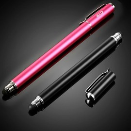 Bargains Depot (2 Pcs) [0.18-inch Small Tip Series] 2-in-1 Bargains Depot Stylus Black/Pink