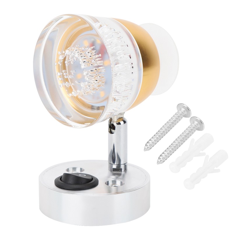 12V-24V LED Dual Heads Spot Light Switch Oval Bedside Reading