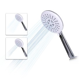 Huifeidezhu Hand Held Shower Head White and Chrome 3 In 1 Spray Mode, Anti-Clog High Pressure Handheld Shower Head Removable Camper 4.73" Showerhead Water Saving for Shower System/Bathtub Faucet
