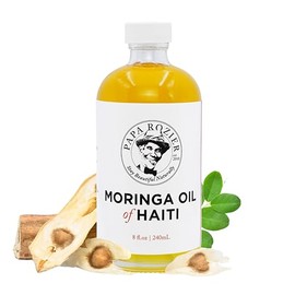 Papa Rozier Farms Pure Organic Moringa Oil of Haiti 8 oz - Crushed in Our Farmhouse in Brooklyn - Undiluted, Cold Pressed, and Unrefined for Hair, Skin, Eyelashes, Eyebrows & Nails, Pack of 1