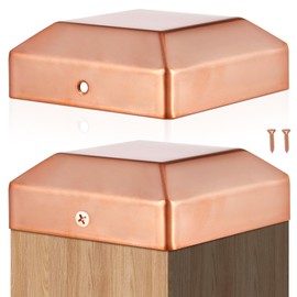 Tandefio 2 Pcs Solid Copper Post Caps Fence Pyramid Decking Caps with Screw for Metal Wood Cedar Fence Deck Corridors Mailbox Posts End Cover (4x4" (Actual 3.5×3.5"）,Trapezoid)