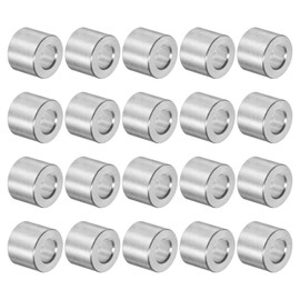 sourcing map 20 Pcs Aluminum Spacers with 5mm Bore, 10mm OD, 7mm Length, Screw Spacer Bushing with Round Spacers for M5 Screws, Bolts and Rods