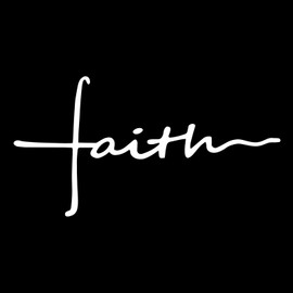 Faith Script Sticker Decal Notebook Car Laptop 4" x 6" (White)