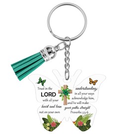 Christian Gifts for Women Christian Bible Keychain Inspirational Quotes Bible Verse Gifts Acrylic Keychain Inspirational Religious Spiritual Christmas Birthday Gift for Women Religious Church Gift