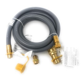 12 Feet 1/2" QDD+NG 144" Hose for Use with Natural Gas or Propane- Adaptor Kit 1/2" Quick Disconnect Low Pressure Hose Assembly for Outdoor Grill Griddle Smoker Fire Pit Pizza Oven Generator Heater