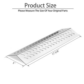 Stainless Steel Heat Plate Shield Gas Replacement for Bull BBQ Grills, Fit for Angus, Brahma, 7-Burner, 4-Burner, 5-Burner Grill Models, Grill Parts Replace for 16631, 16521, 4 Pack, 17 5/8"