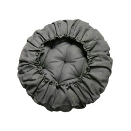 Levoberg Hocker bezug Grau, Sitzkissen rund, Hockerbezug rund Stretch aus Leinen, Memory Foam Kissenbezug, Dicke 7cm, rund Bar Bezug Durchmesser 30cm