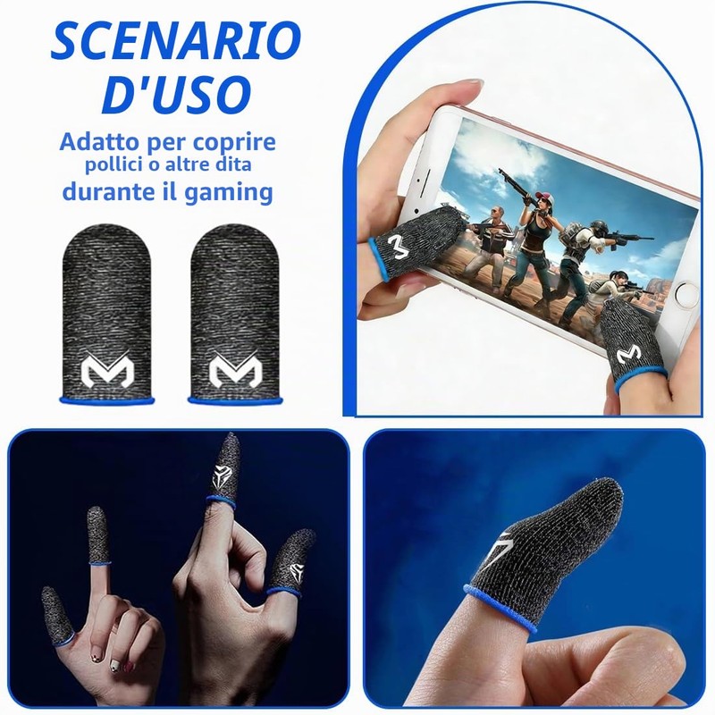 FHRYNA 6 Pezzi Guaine per Dita da Gaming in Tessuto,