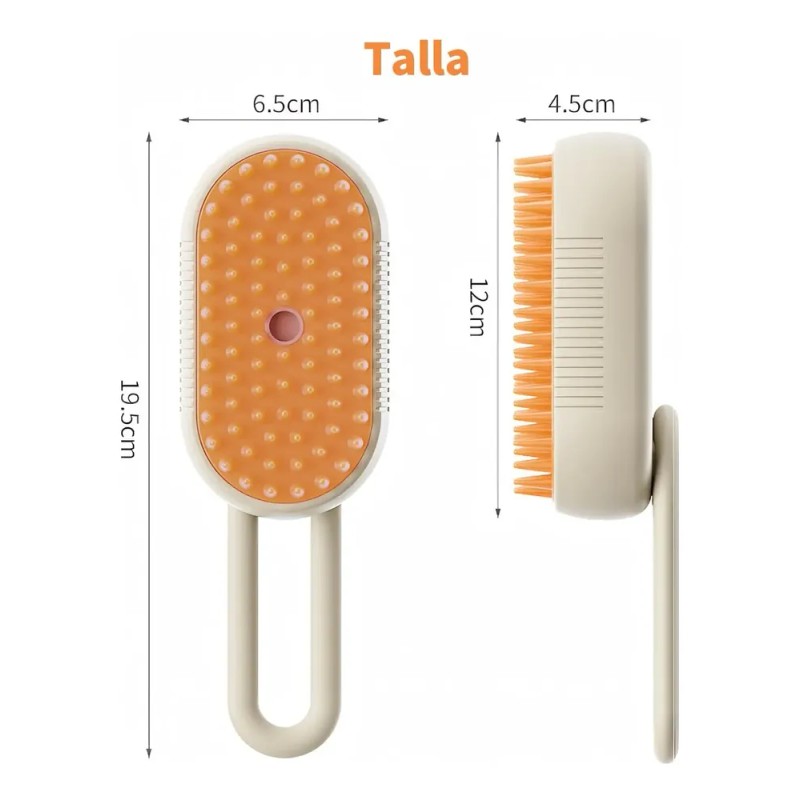 Cepillo De Vapor Para Gato Perro Mascota Peine Baño Masaje