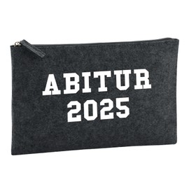 Huuraa Kulturbeutel Abitur 2025 ABI Geschenk 1 Liter Charcoal Filz Abitur 2025 Geschenkidee