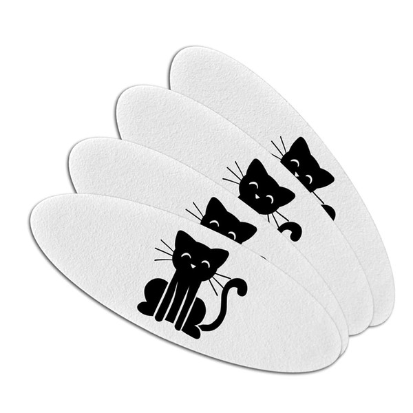 Cat Stick Figure Family Pet Double-Sided Oval Nail File Emery