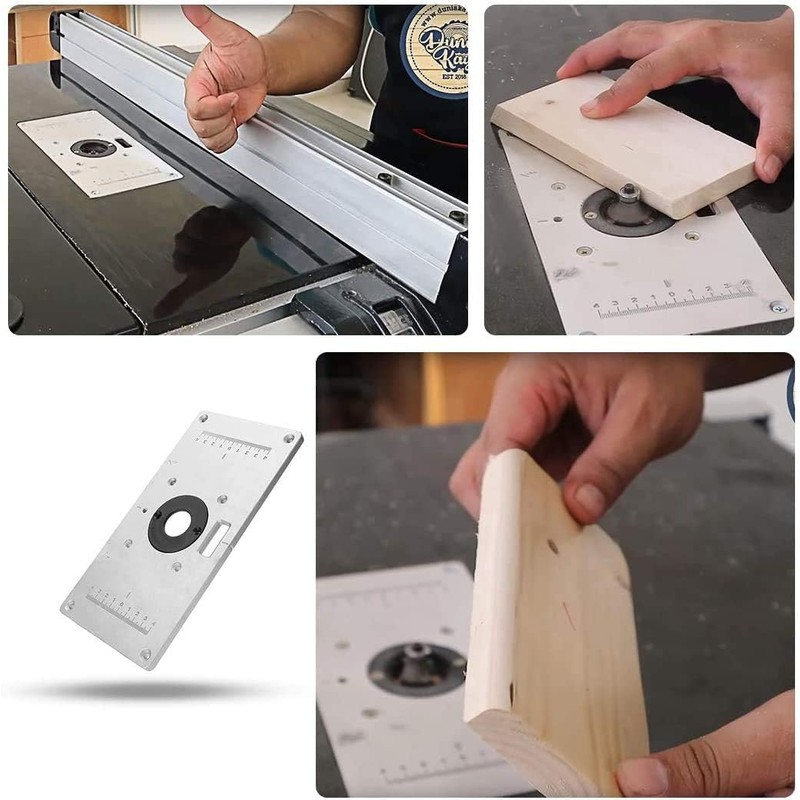 Aluminium Router Table Insert Plate with 4 Rings and Screws