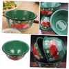 Mikinona Enamel Mixing Basin Sturdy Enamel Soup Bowl for Kitchen
