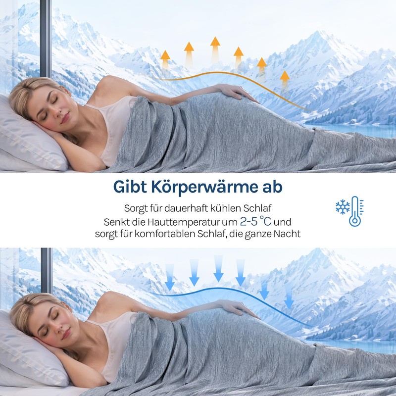 WOLTU Summer Blanket, Self-Cooling Blanket, Microfibre Arc-Chill, Cooling Blanket with
