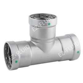 (1Pk) PressKing 1-1/4" Press x Press x Press Carbon Steel Tee Fitting (EPDM) Fits Mega Type Press Fitting Connection For Mechanical and Fire Sprinkler Systems